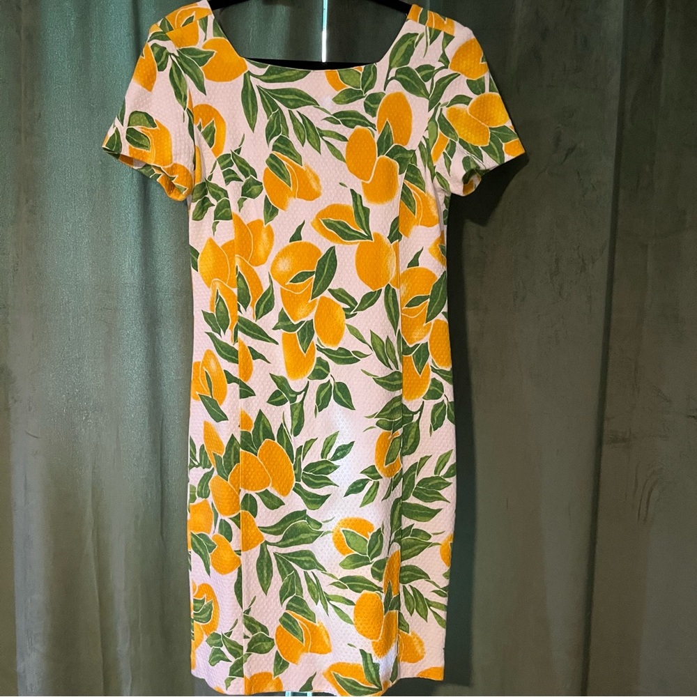 Rare Vintage Adrienne Vittadini Lemon Print Dress